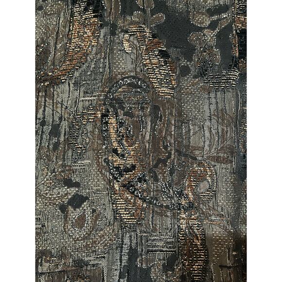 Chico's Womens Size Medium Dressy Brown Black Shimmer Sequin Bead Blazer Jacket - Picture 5 of 15